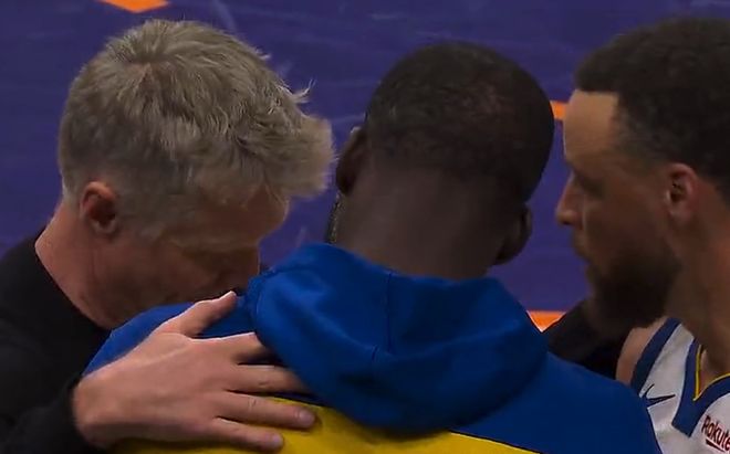 太阳111-96力克勇士 科尔搂住库里格林告别赛场